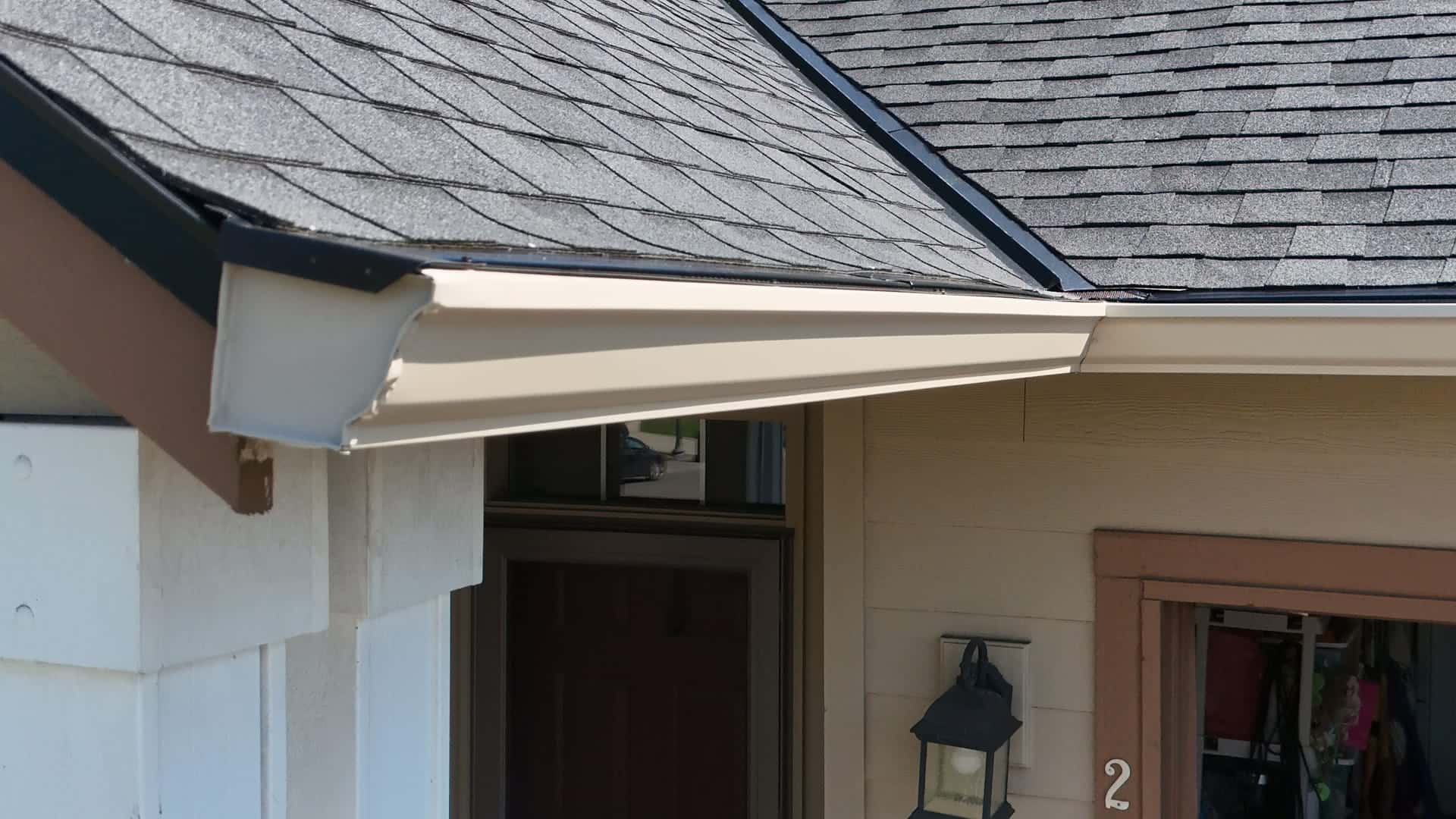 Rain gutter and eave line on a Pacific Northwest home