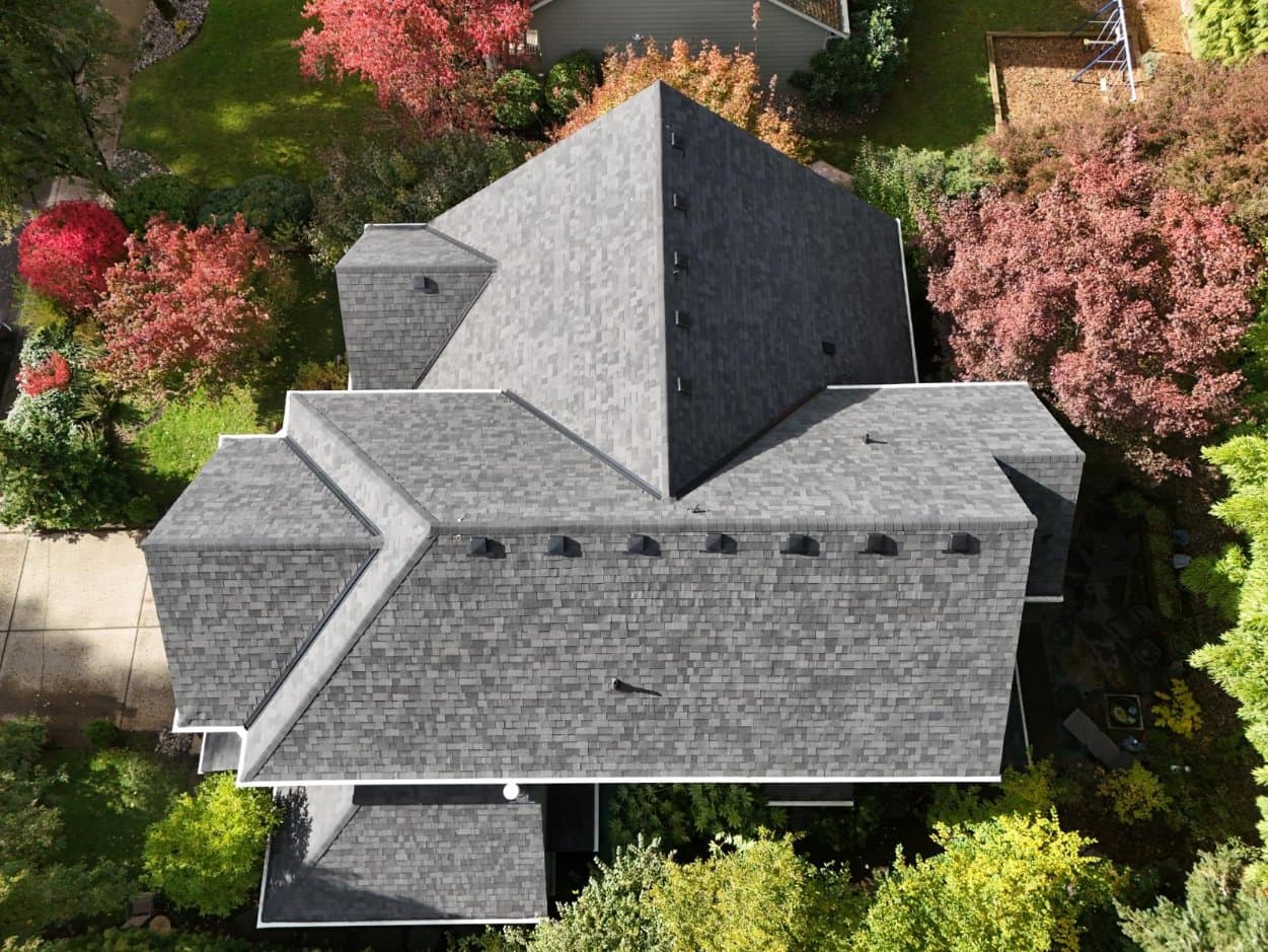 Completed roof installation project