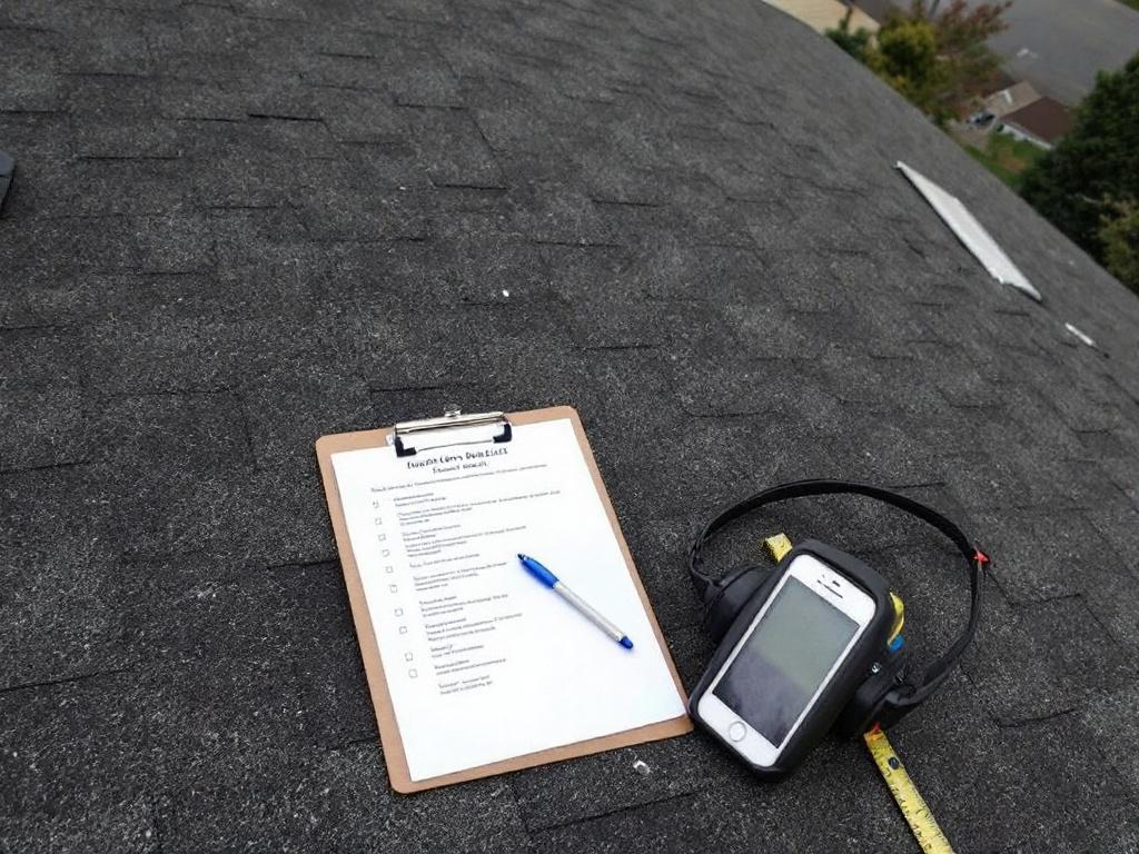 Home inspector examining roof condition during a pre-purchase inspection on residential property