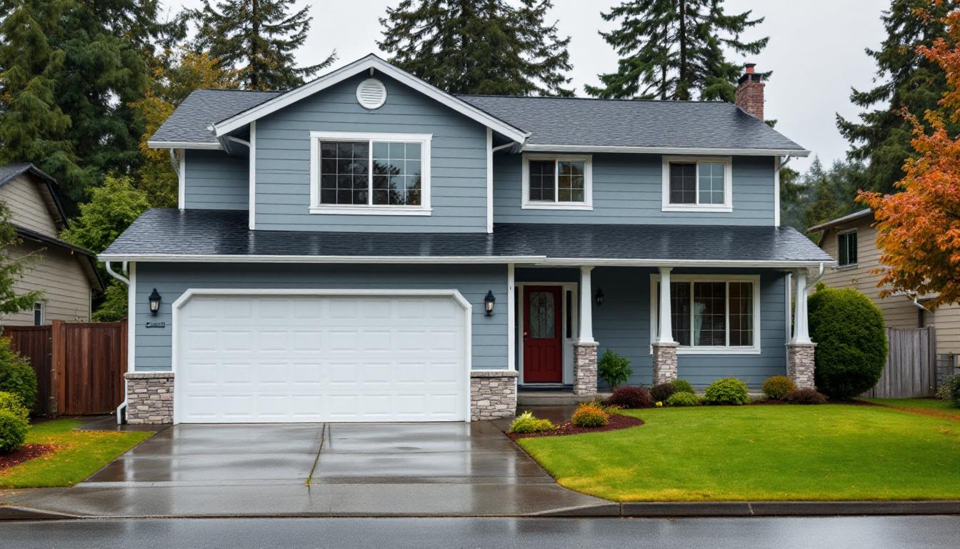 New siding installation on two-story home in Clark County
