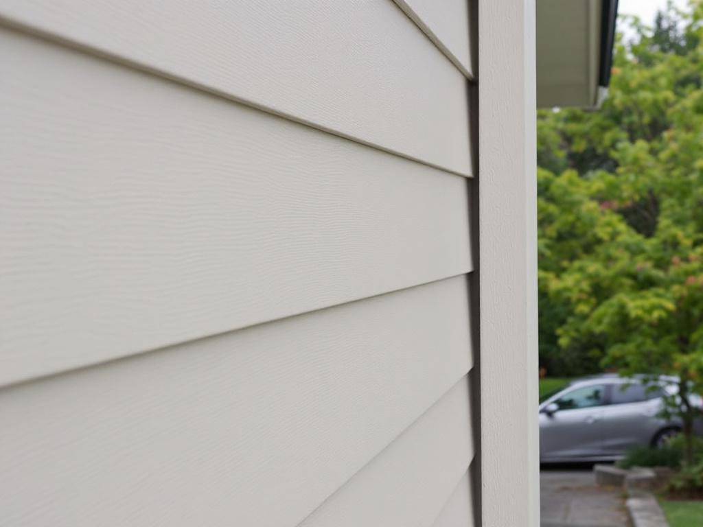 Homeowner examining fiber cement siding joints during spring inspection
