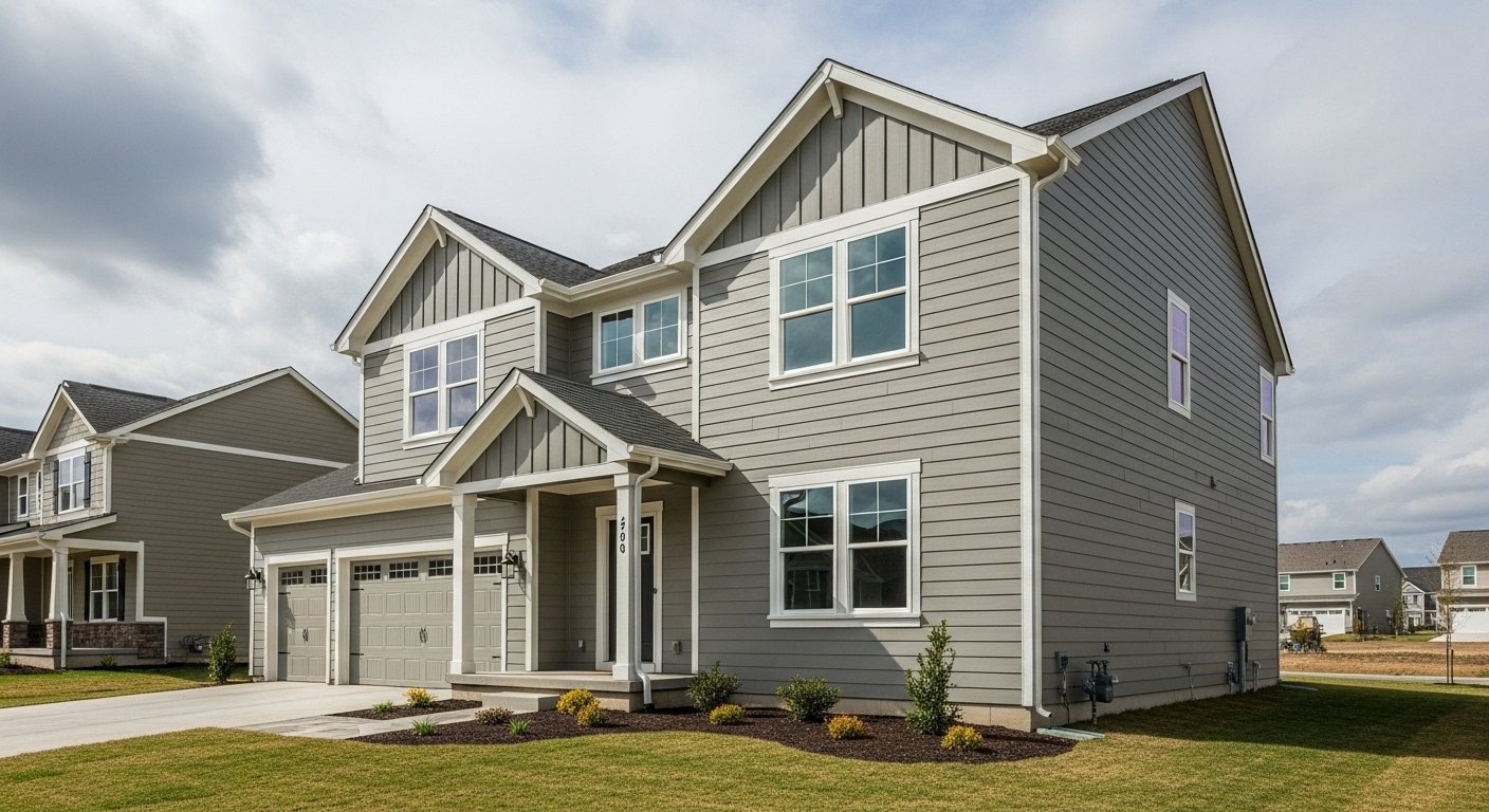 New Hardie siding installation