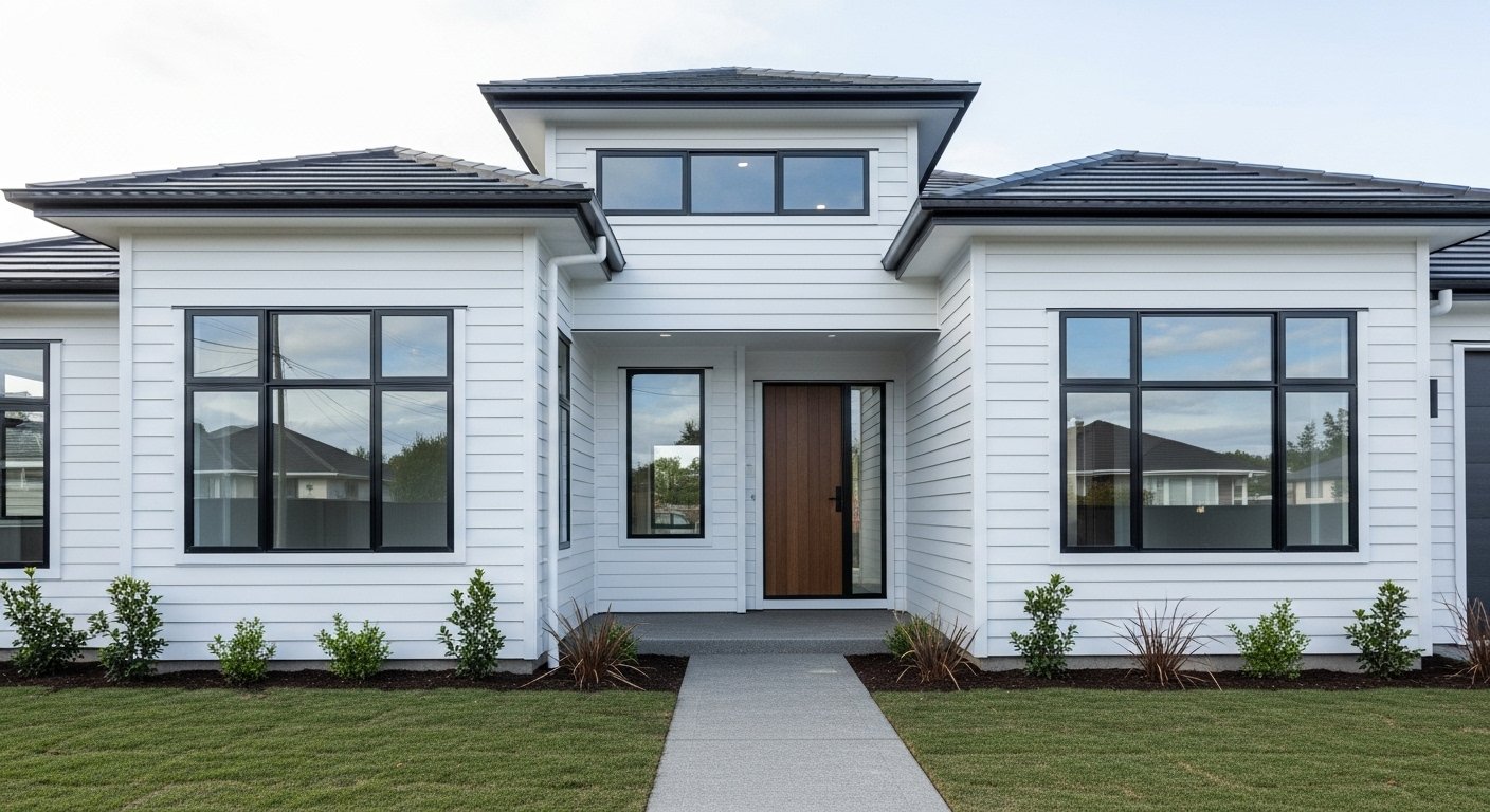 New white siding on home