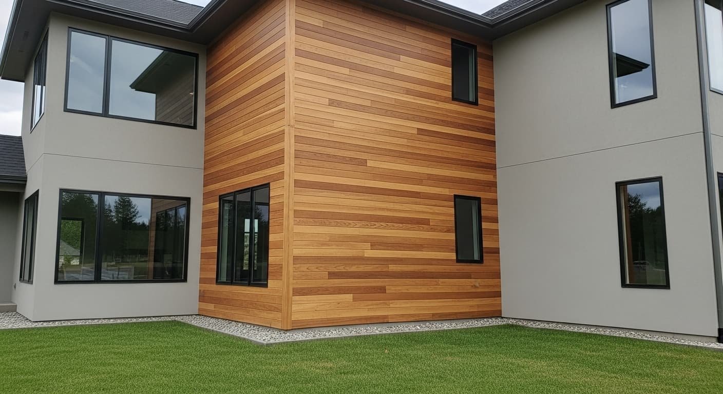 Tongue and groove cedar siding exterior