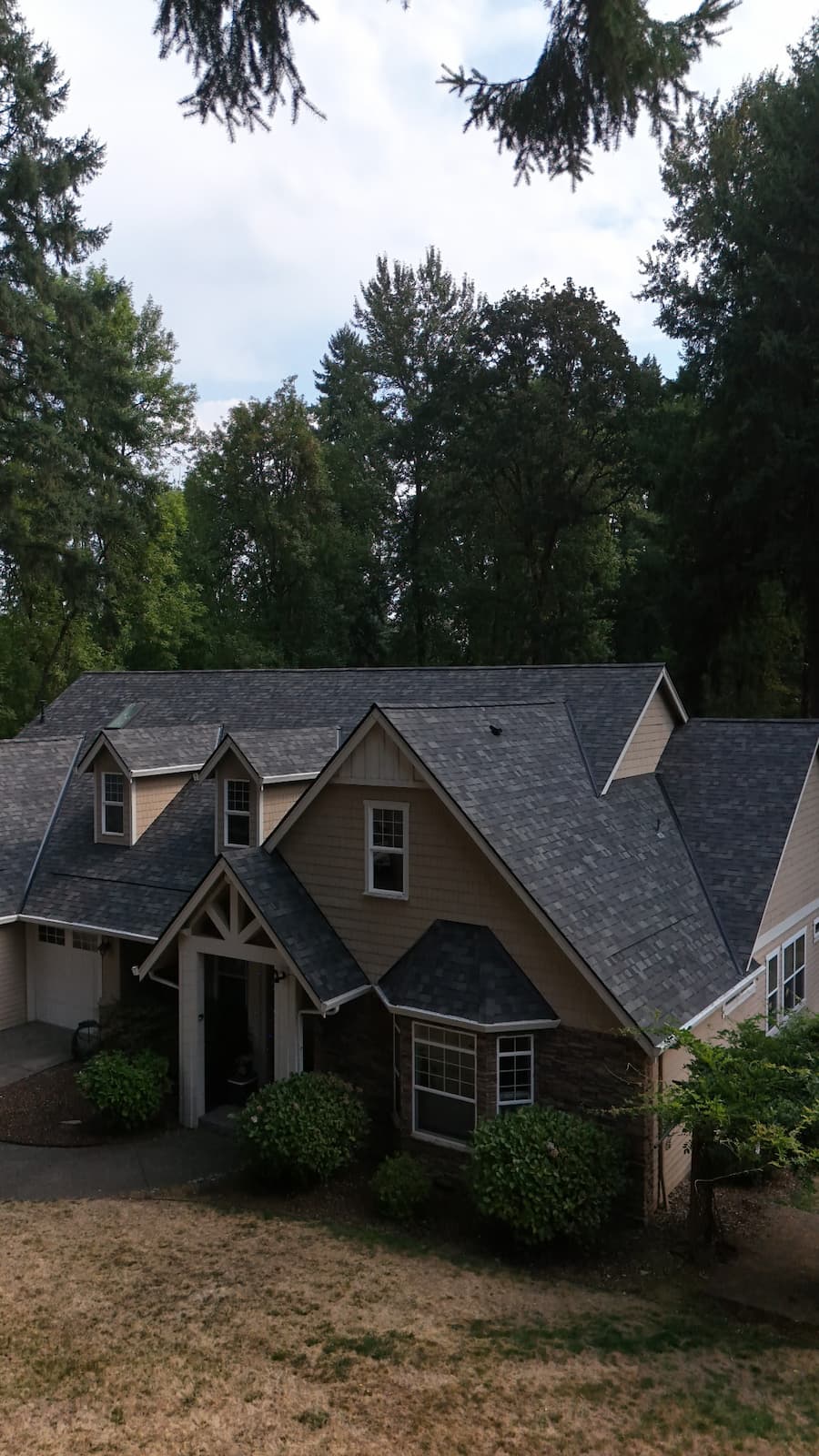 Steep slope shingle roof installation project by Gold Shield Exteriors