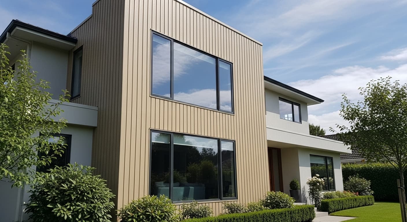 Vertical HardiePlank siding installation by Gold Shield Exteriors
